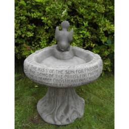 Hand Cast Stone Bird Bath - Kiss Of Sun Garden Decor - thumbnail 2