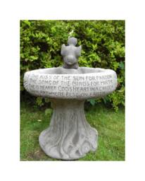 Hand Cast Stone Bird Bath - Kiss Of Sun Garden Decor