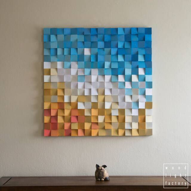 Wood Wooden Mosaic, Wall Art, Sculpture - image 1