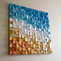 Wood Wooden Mosaic, Wall Art, Sculpture - thumbnail 2