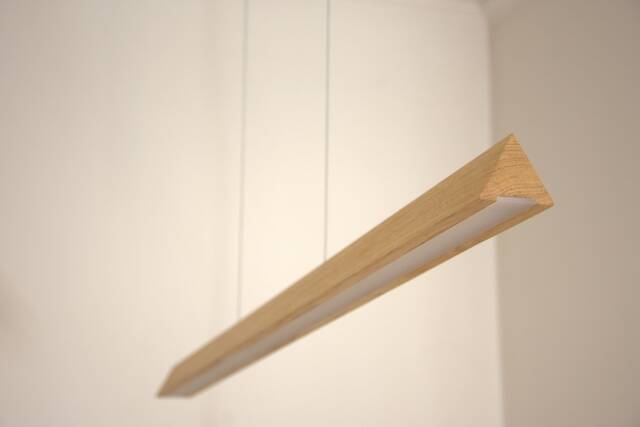 Hanging Lamp Wooden Ceiling Light Led Triangle - image 1