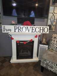 Buen Provecho Sign Extra Large Kitchen Wall Hanging Wood Bon App??tit Spanish Decor Enjoy Your Meal Wedding Gift Decoration - thumbnail 1
