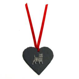 Cairn Terrier Slate Heart Ornament, Dog Christmas Decoration, Lover Gift - thumbnail 3