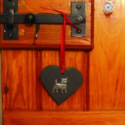 Cairn Terrier Slate Heart Ornament, Dog Christmas Decoration, Lover Gift - thumbnail 4