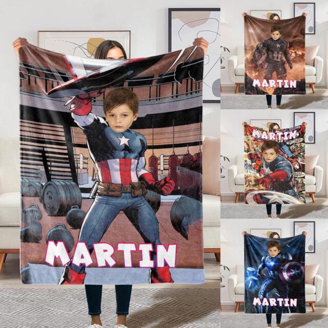 Custom Character Blanket With Your Face - Comic Book Style Throw Unique Personalized Gift For Men, Kids, Couples, Superhero Inspired - image 1