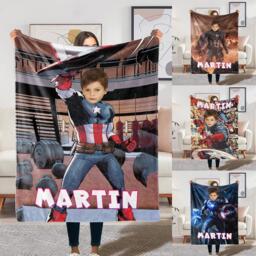 Custom Character Blanket With Your Face - Comic Book Style Throw Unique Personalized Gift For Men, Kids, Couples, Superhero Inspired - thumbnail 1