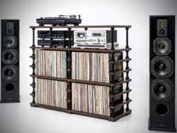 Vinyl Record Storage Cabinet & Hi-Fi Audio Rack/Turntable Stand With Player Stand With Record Shelf