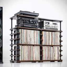 Vinyl Record Storage Cabinet & Hi-Fi Audio Rack/Turntable Stand With Player Stand With Record Shelf - thumbnail 3