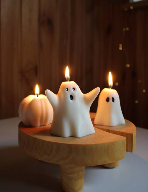 Ghost Candles, Pumpkin Candle, Halloween Decor, Thanksgiving Fall Home Autumn Gift Set - image 1