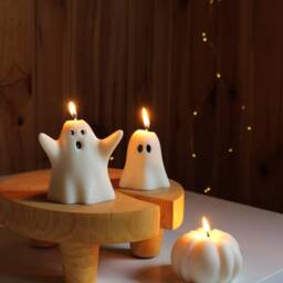 Ghost Candles, Pumpkin Candle, Halloween Decor, Thanksgiving Fall Home Autumn Gift Set - thumbnail 2