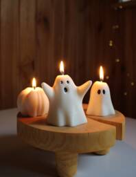 Ghost Candles, Pumpkin Candle, Halloween Decor, Thanksgiving Fall Home Autumn Gift Set - thumbnail 1