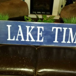 On Lake Time Wood Sign Large Porch Wall Hanging Beach House Primitive Nautical Decor Fishing Cabin Decoration - thumbnail 4