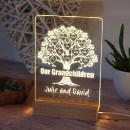 Birthday Gift For Mum. Personalised Led Family Tree Lamp. Present Mum With Family Names. Illuminated Home Decor. Unique Christmas Gift - thumbnail 2