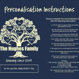 Birthday Gift For Mum. Personalised Led Family Tree Lamp. Present Mum With Family Names. Illuminated Home Decor. Unique Christmas Gift - thumbnail 3