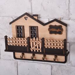 Custom Wood Key Holder For Wall, Personalized Entryway Organizer - thumbnail 3
