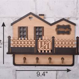 Custom Wood Key Holder For Wall, Personalized Entryway Organizer - thumbnail 4