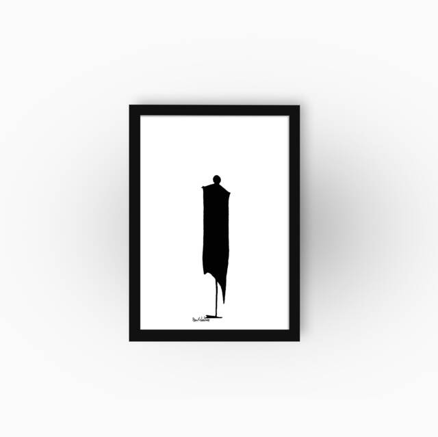 Framed Black Print , Africa Inspiration, Abstract Modern Art, Kitchen Wall Bedroom Decor, Original Gift - image 1