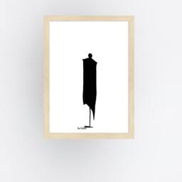 Framed Black Print , Africa Inspiration, Abstract Modern Art, Kitchen Wall Bedroom Decor, Original Gift - thumbnail 3