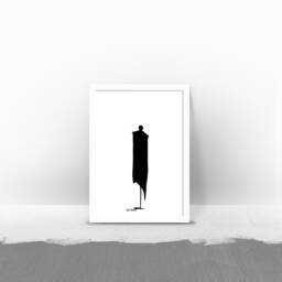 Framed Black Print , Africa Inspiration, Abstract Modern Art, Kitchen Wall Bedroom Decor, Original Gift - thumbnail 2