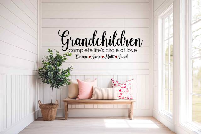 Grandchildren Names Vinyl Wall Decal, Grandma Gift - image 1
