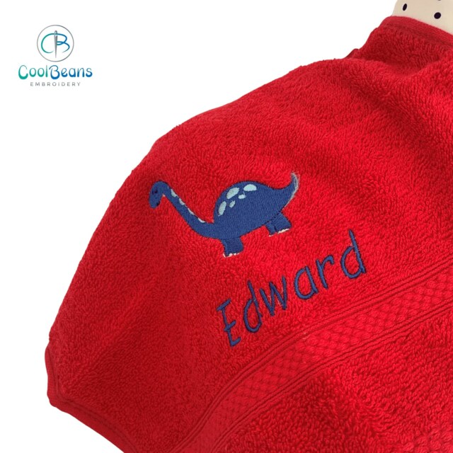Dinosaur Towel - Personalised Face Cloth/Hand Bath - image 1