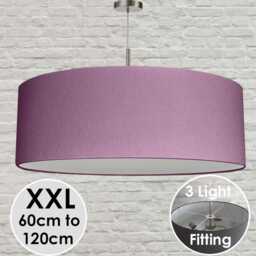 xxl Purple Drum Lampshade, Heather Cotton Linen, 60cm-120cm Wide