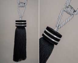 Black Velvet Tassel Curtain Tieback 39cm - Luxury Rope Large Holdback Elegant Drapery Accessory