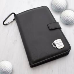 Powered By Coffee Design - Personalised Leatherette Golf Organiser Complete With Divot Repairer, Marker, Tees, Scorecard & Pencils - thumbnail 1