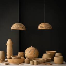 Handmade Wabi Sabi Ceramic Pendant Light - Architectural Chandelier - thumbnail 3