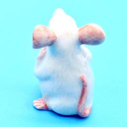 Miniature Ceramic Rat Field Mouse Mice Little Animal White Pink Figurine Small Statue Tiny Decoration Collectible Hand Painted Figure Decor - thumbnail 3