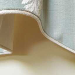 Aqua & Light Gold Damask Pattern -Window Valance/Lined Corded /Rod Pocket Scalloped /High End Designer Fabric - thumbnail 2