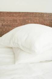 Milk White Color Linen Bedding Set. Queen King Duvet Cover & Pillow Cases - 3Pcs - thumbnail 3