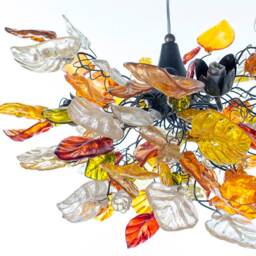 Lighting Hanging Chandeliers With Champagne Autumn Color Flowers & Leaves, For Dining Room , Hall Or Bedroom - thumbnail 2