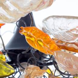 Lighting Hanging Chandeliers With Champagne Autumn Color Flowers & Leaves, For Dining Room , Hall Or Bedroom - thumbnail 3