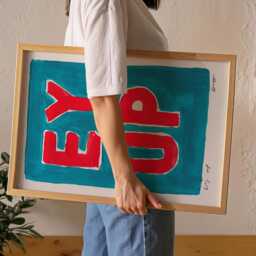 Ey Up Painting Art Print/Hand Painted Abstract Northern Yorkshire Sayings Colourful Gallery Wall - thumbnail 3