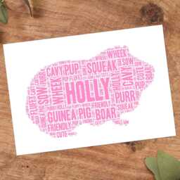 Personalised Guinea Pig Word Art Print, Cavy Lover Gift, Custom Wall Framed Picture, Present For Men, Women Nl - thumbnail 3
