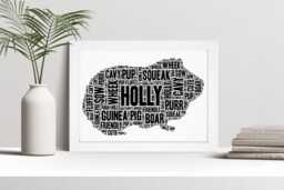 Personalised Guinea Pig Word Art Print, Cavy Lover Gift, Custom Wall Framed Picture, Present For Men, Women Nl - thumbnail 1