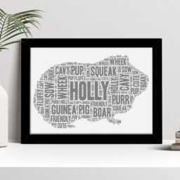 Personalised Guinea Pig Word Art Print, Cavy Lover Gift, Custom Wall Framed Picture, Present For Men, Women Nl - thumbnail 2