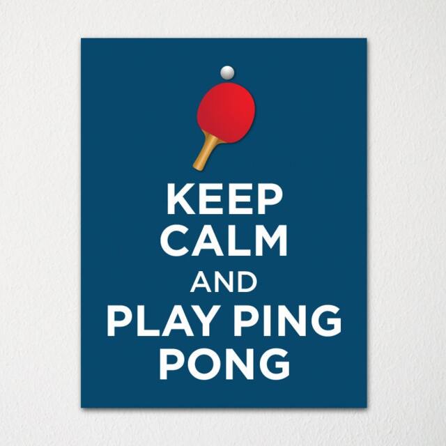 Keep Calm & Play Ping Pong - Fine Art Print Choice Of Color Purchase 3 Receive 1 Free Custom Prints Available - image 1