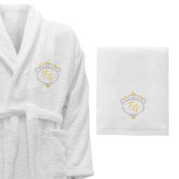 5 Hotel Edition White Set - Personalized Bathrobe, Bath Towels Ref. Deluxe - thumbnail 3