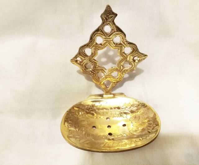 Handmade Brass Soap Dish, Moroccan Bathroom Decor - image 1