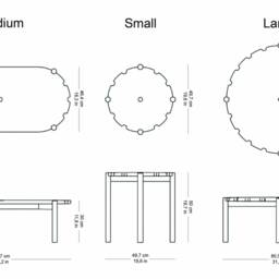 Solid Oak Side Table Modern Wood Design With Brass Detail - thumbnail 4