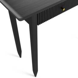Mid Century Modern Walnut Entryway Console Table With Brass Handles - thumbnail 4