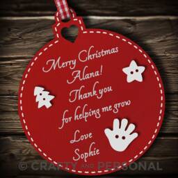 Personalised Nursery Teacher Christmas Gift Wooden Bauble Tree Ornament Thank You Present For Childminder Key Worker - thumbnail 3