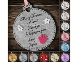 Personalised Nursery Teacher Christmas Gift Wooden Bauble Tree Ornament Thank You Present For Childminder Key Worker - thumbnail 1