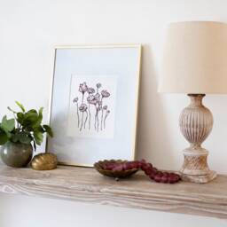 Poppy Flower Illustration - Walnut Ink Floral Print Minimal Plant Botanical Art Nature Nursery Decor - thumbnail 3
