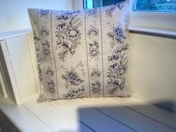 India Rose Cushion Cover By Cabbages & Roses, French Blue Linen - thumbnail 1