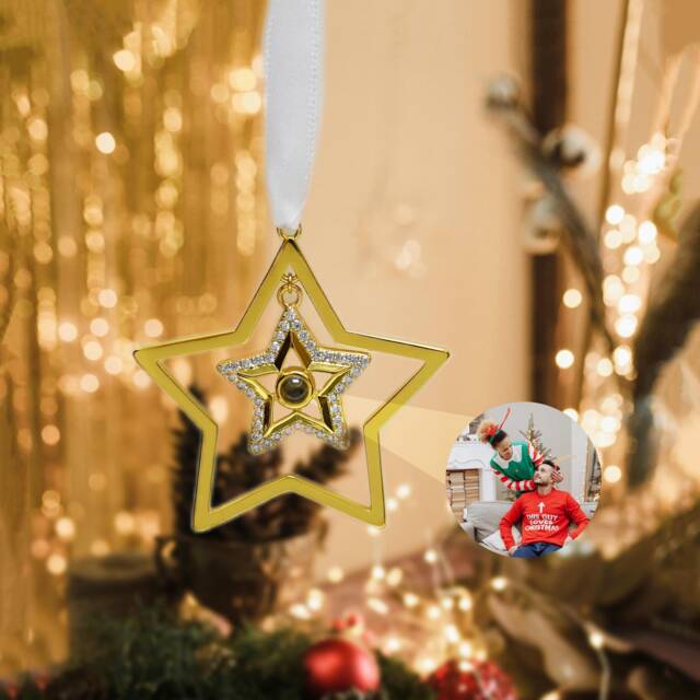 Custom Photo Projection Ornament Personalized Christmas Picture Bauble Ornament, Decor Gift For Her - image 1