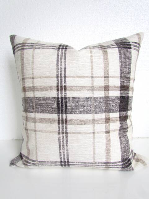 Gray Plaid Pillow Cover Plaid Grey Buffalo Check Pillows Tan Charcoal Black Farmhouse - image 1