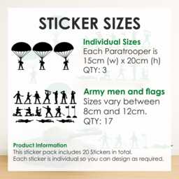 20x Army Toy Men Wall Sticker Decals For Kids Bedroom - thumbnail 2